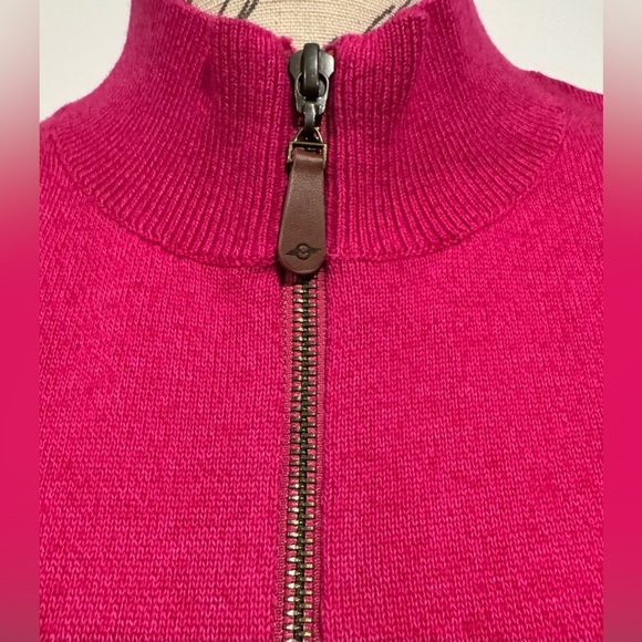MARTIN Men’s Large Golf sweater vest 1/4 Zip Merino Wool Blend Hot Pink - Picture 3 of 8